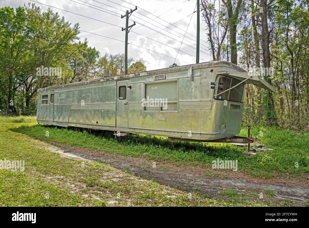 Vintage mobile home discovered in North Central Florida along a highway. Spartan Mobile Homes