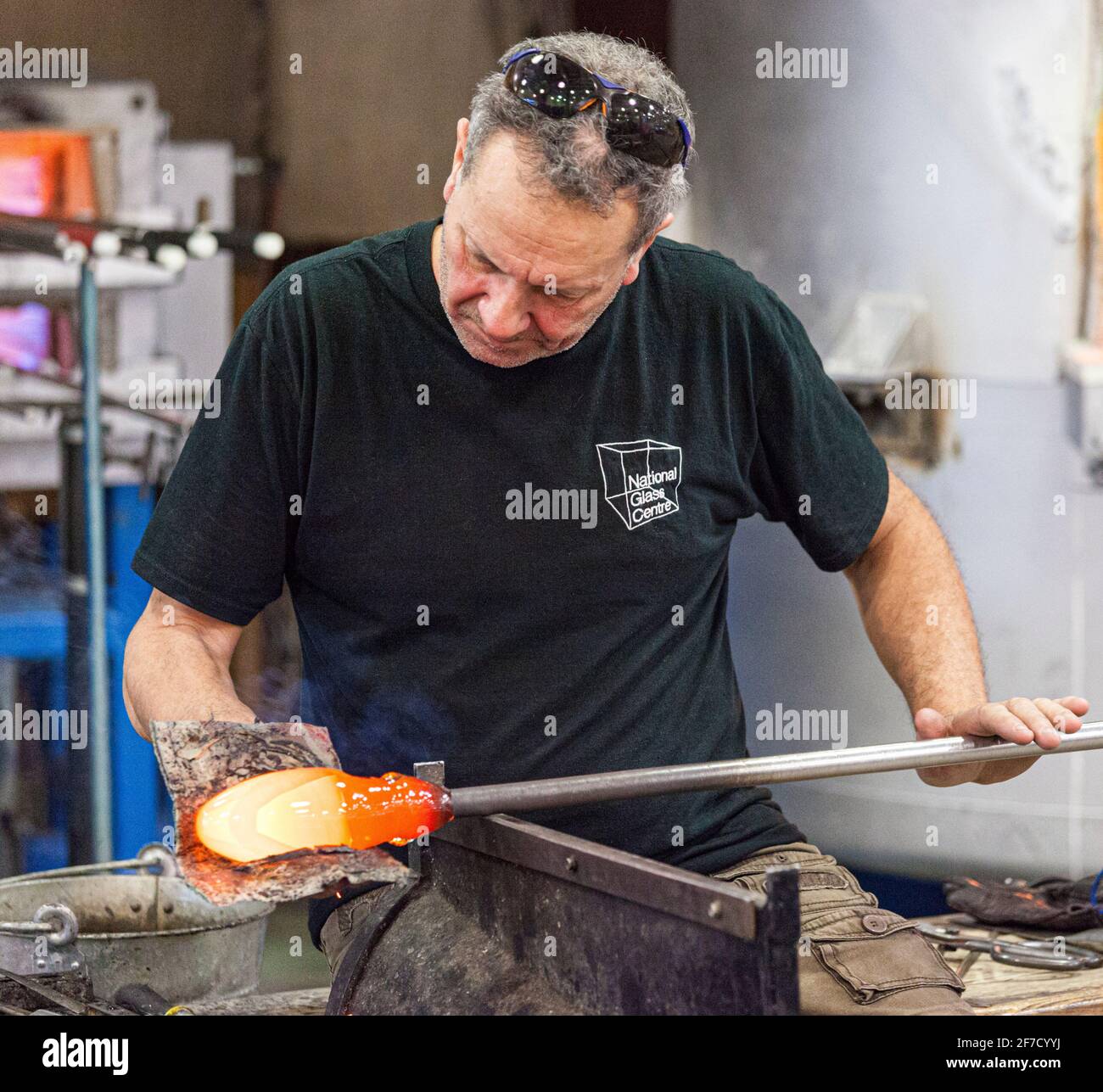 Glass blowing demonstration at The National Glass Centre in Sunderland