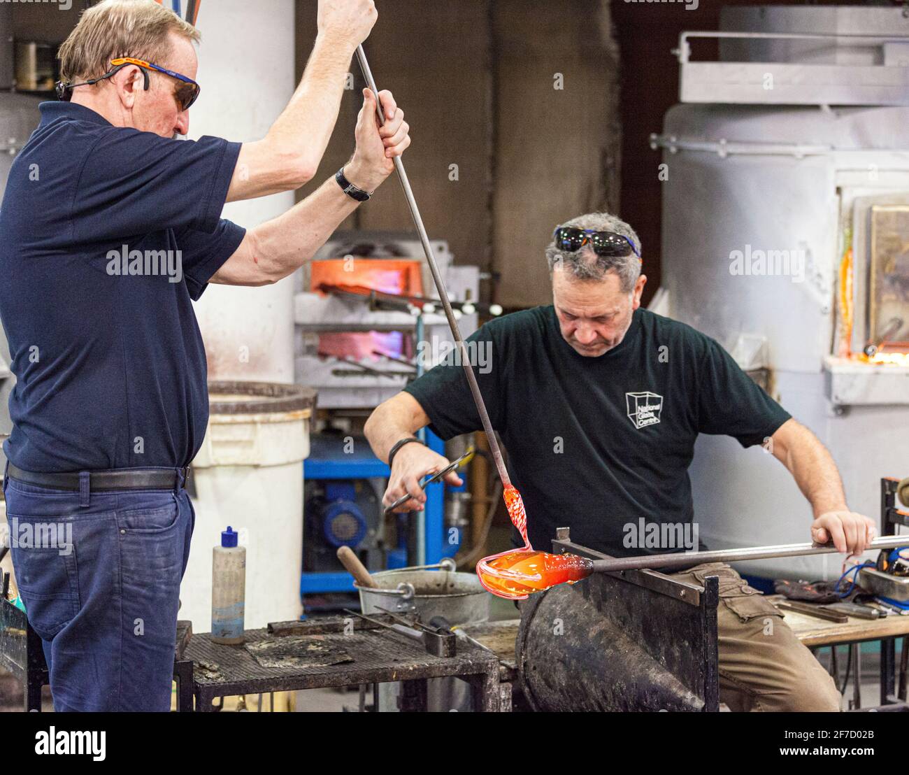 Glass blowing demonstration at The National Glass Centre in Sunderland, Tyne & Wear UK Stock Photo