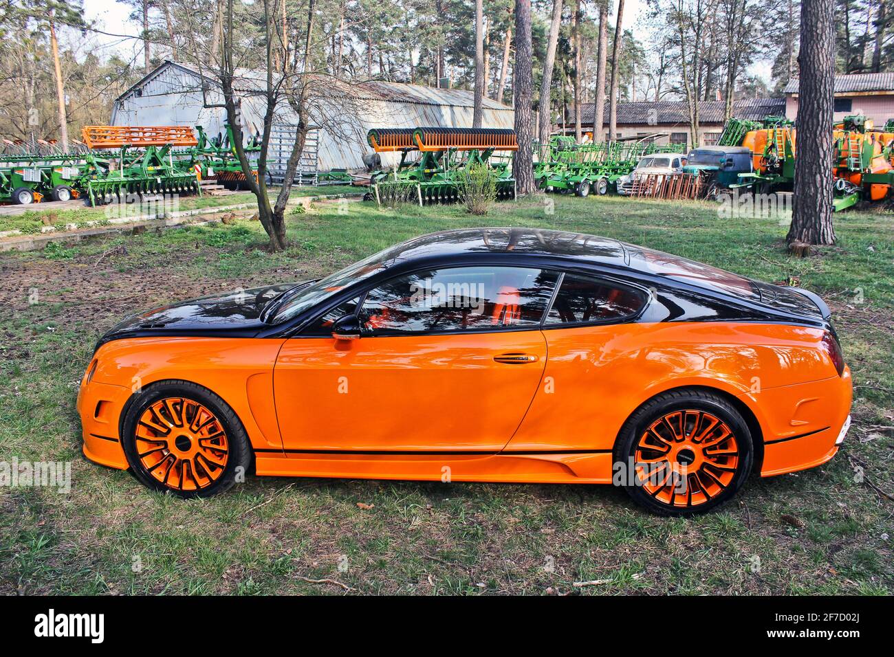 Kiev, Ukraine - April 9, 2014: Luxury British car Bentley Continental GT Mansory Stock Photo