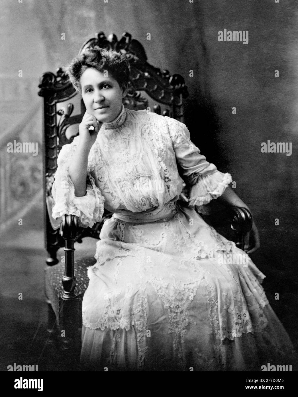 Mary Church Terrell. Portrait of the civil rights activist and journalist, Mary Church Terrell (b.  Mary Eliza Church; 1863-1954), c.1890-1900. Terrell was one of the first African American women to earn a college degree. Stock Photo