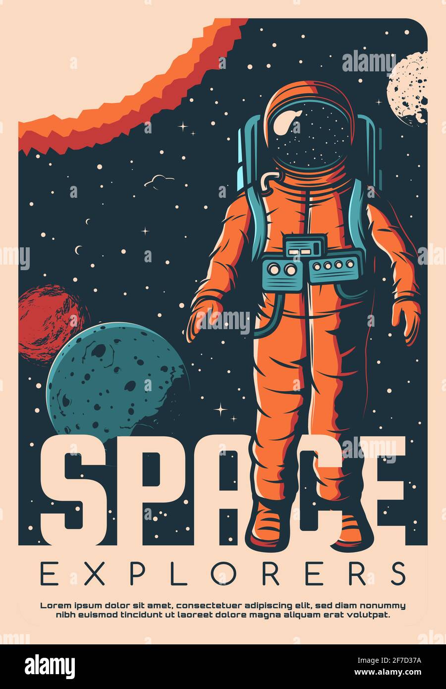 Astronaut in space suit, space explorer poster Stock Vector & Art - Alamy