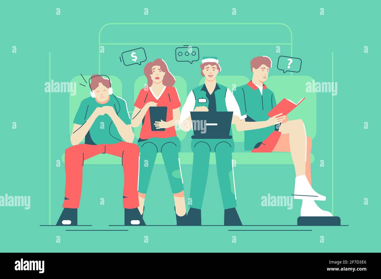 Group of strange people in underground Stock Vector