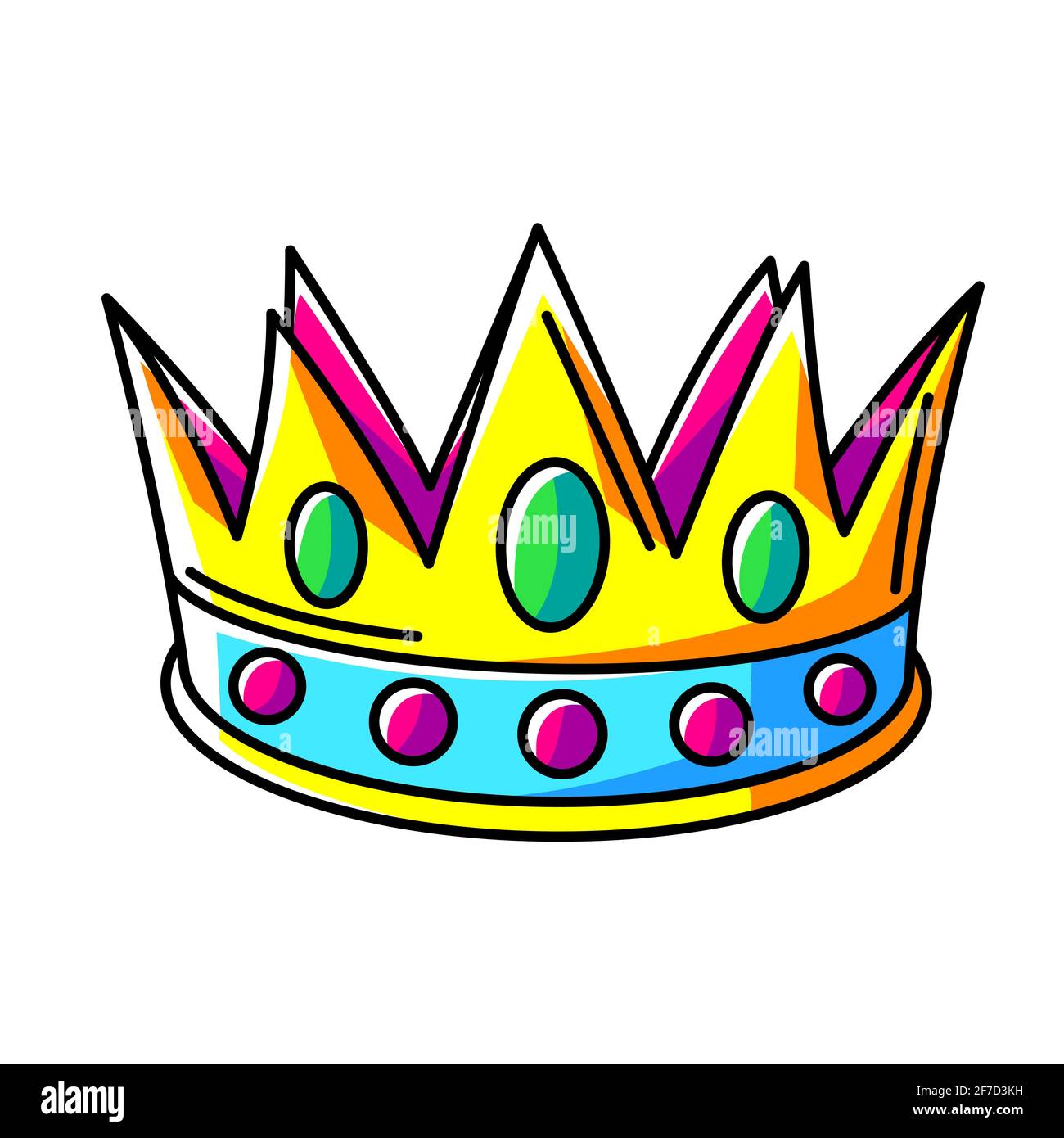 Illustration of crown. Colorful cute cartoon icon Stock Vector Image & Art  - Alamy