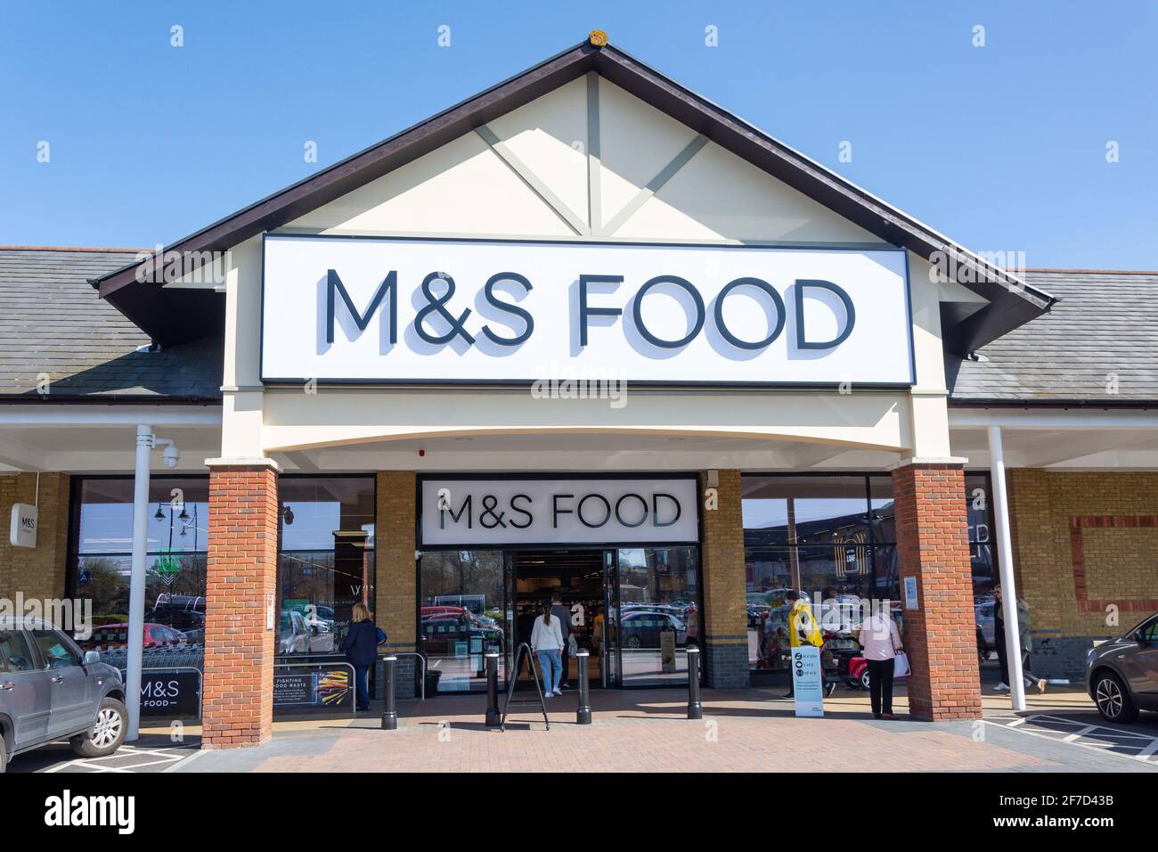 M&S Food supermarket in Two Rivers Shopping Centre,  Staines-upon-Thames, Surrey, England, United Kingdom Stock Photo