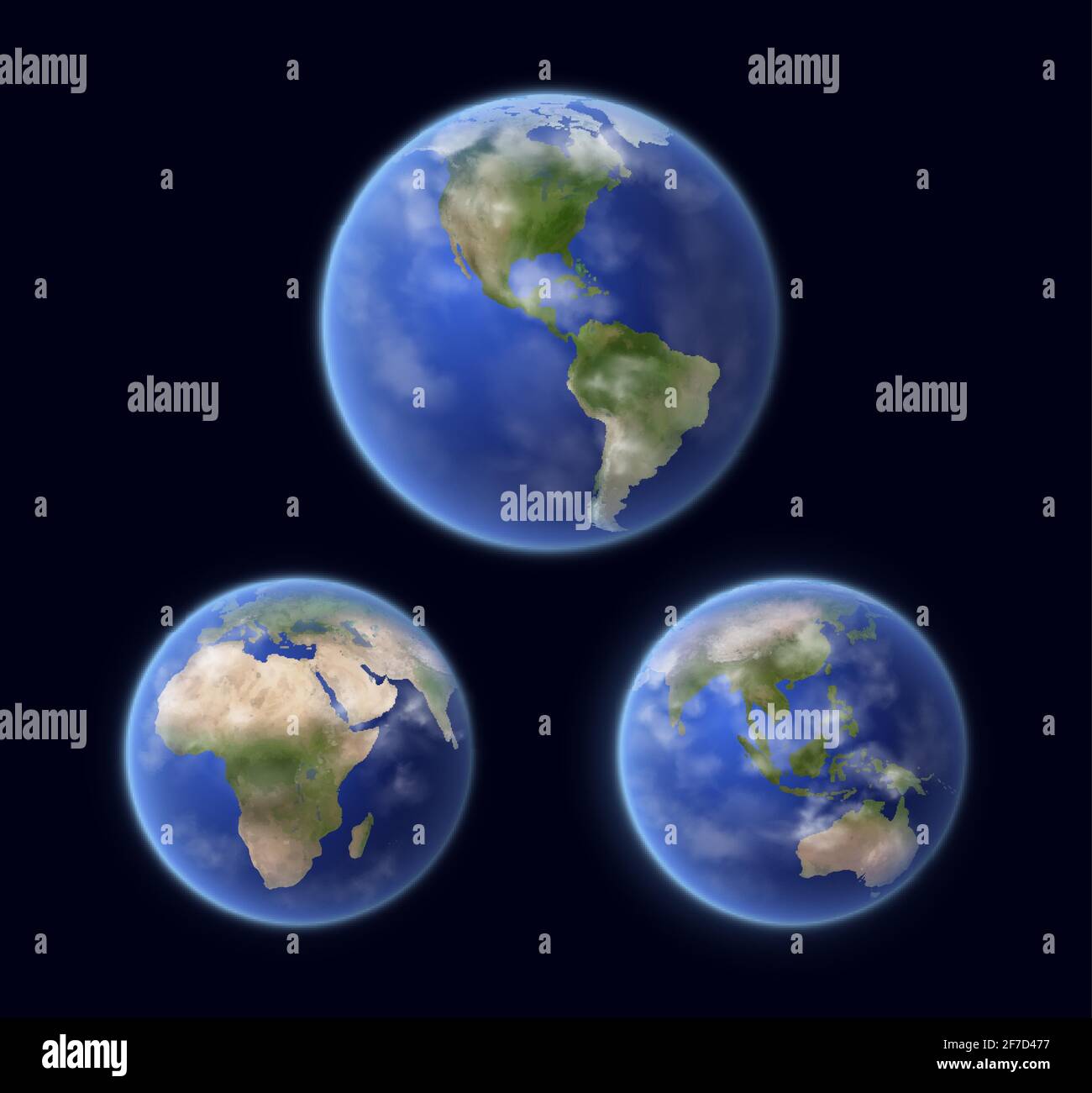 Earth Planet surface, space view vector Stock Vector