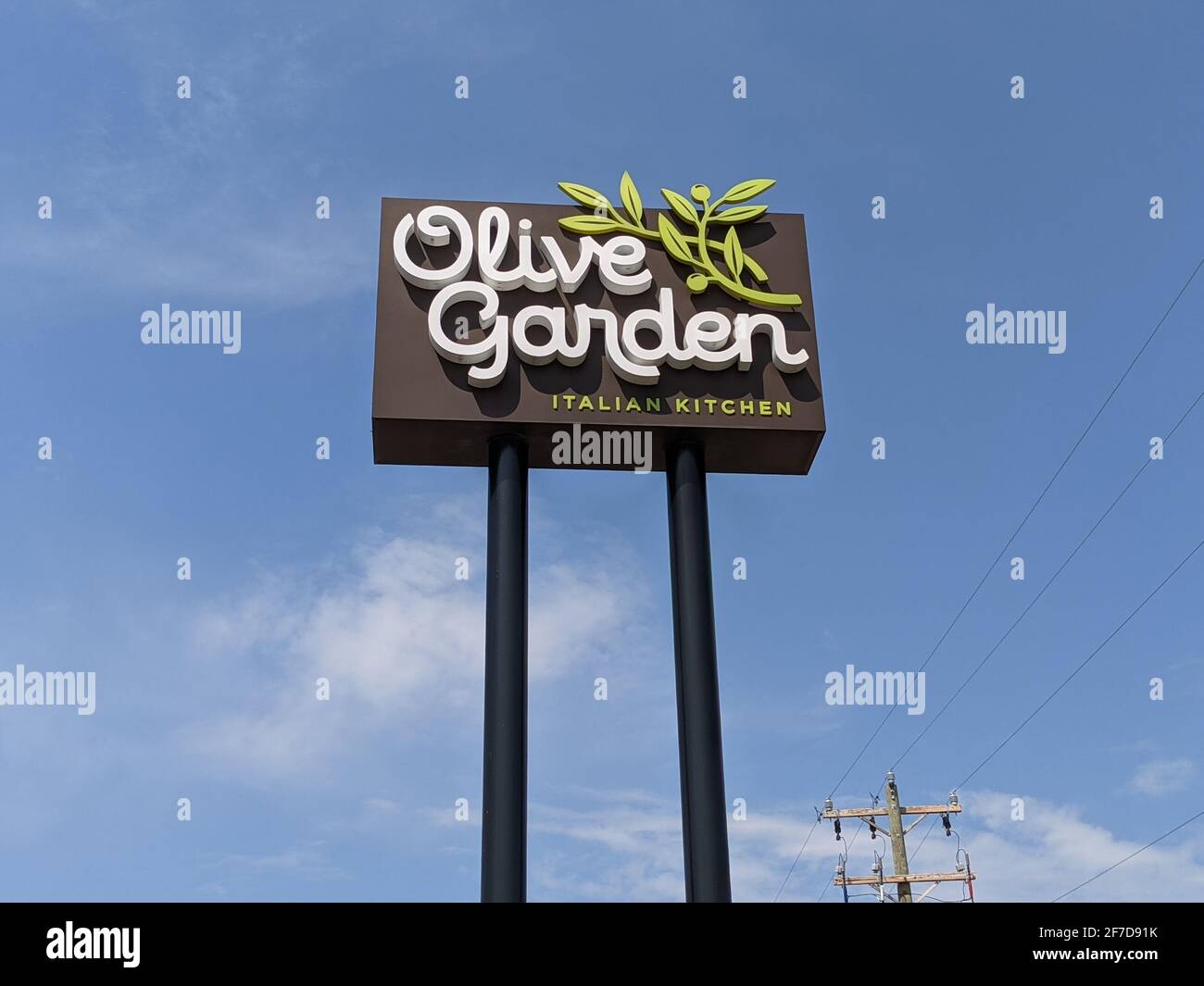 A Fancy Olive Garden Signage Stock Photo