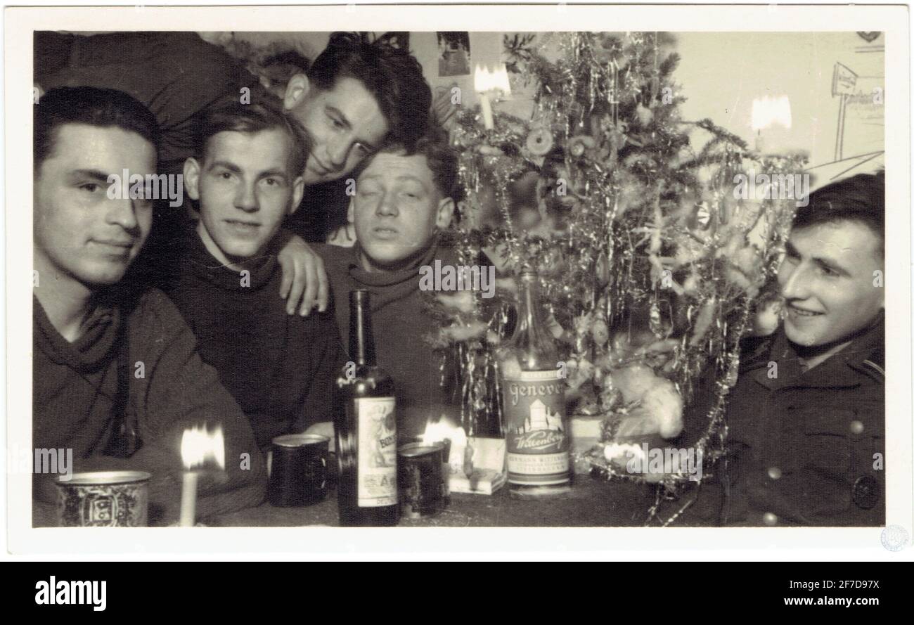 Waffen SS fêtant Noël Stock Photo