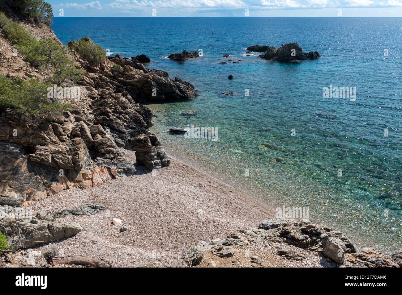 The small bay called Cala Riu Gennaisso near Santa Maria Navarrese (Sardinia, Italy) Stock Photo