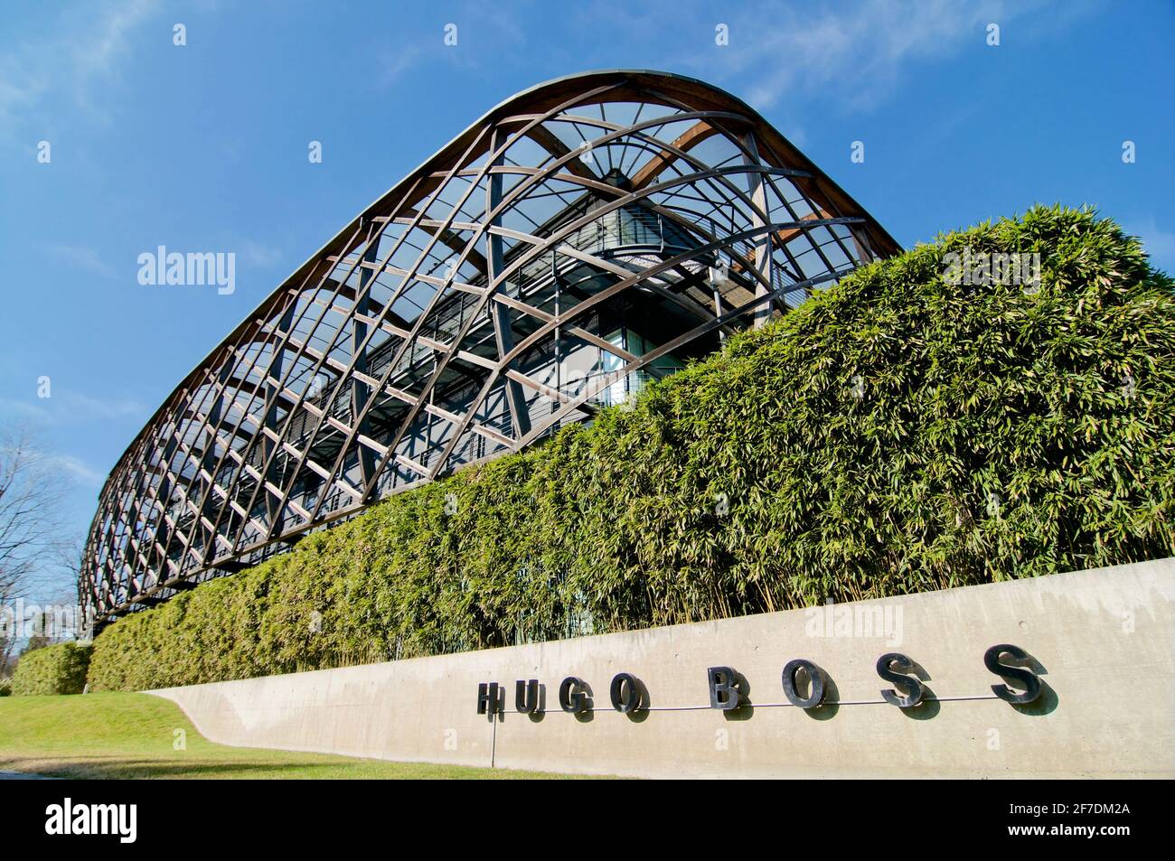 Coldrerio, Ticino, Switzerland - 10th March 2021 : Hugo Boss Ticino SA  building headquarters located in Coldrerio, Switzerland. Hugo Boss is a  German Stock Photo - Alamy