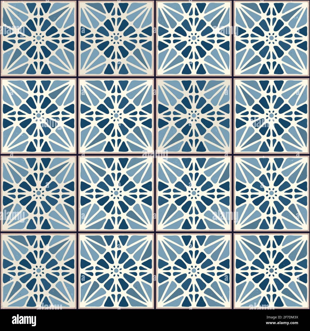 Vintage ceramic tiles vector pattern Stock Vector
