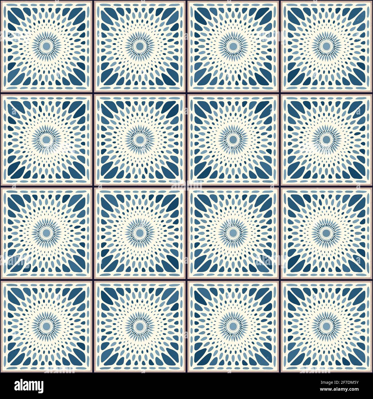Vintage ceramic tiles vector pattern Stock Vector