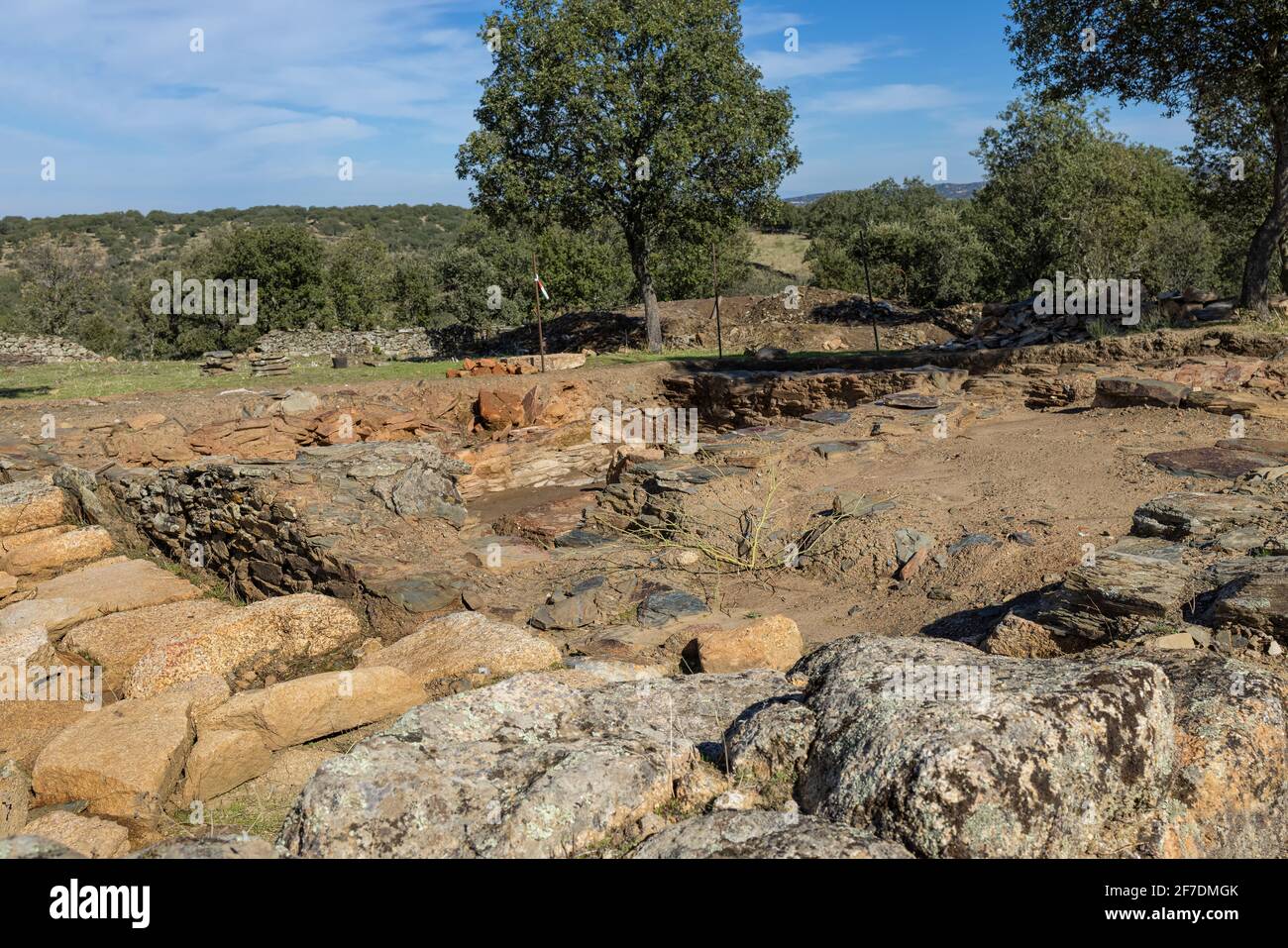 Villasviejas del Tamuja. Archaeological site near Botija in Extremadura. Spain. Stock Photo