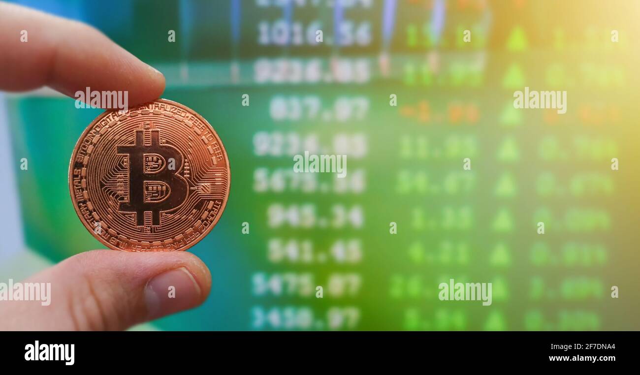 Bitcoin crypto currency value against the United states of America dollar  Stock Photo - Alamy