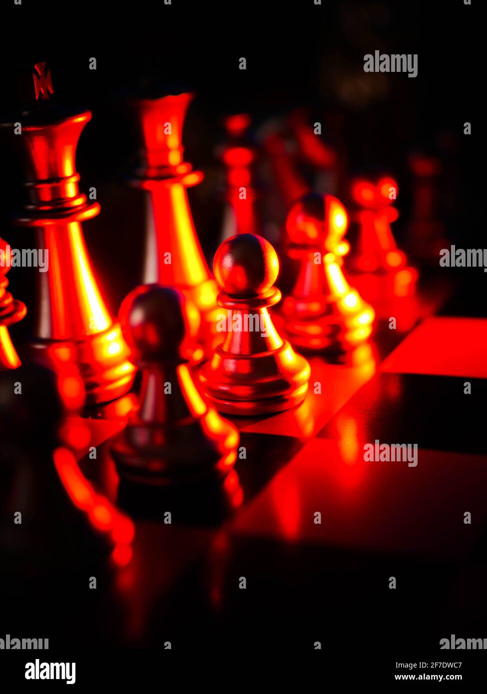 Golden chess board game. Strategy ideas concept business futuristic graphic icon. Stock Photo