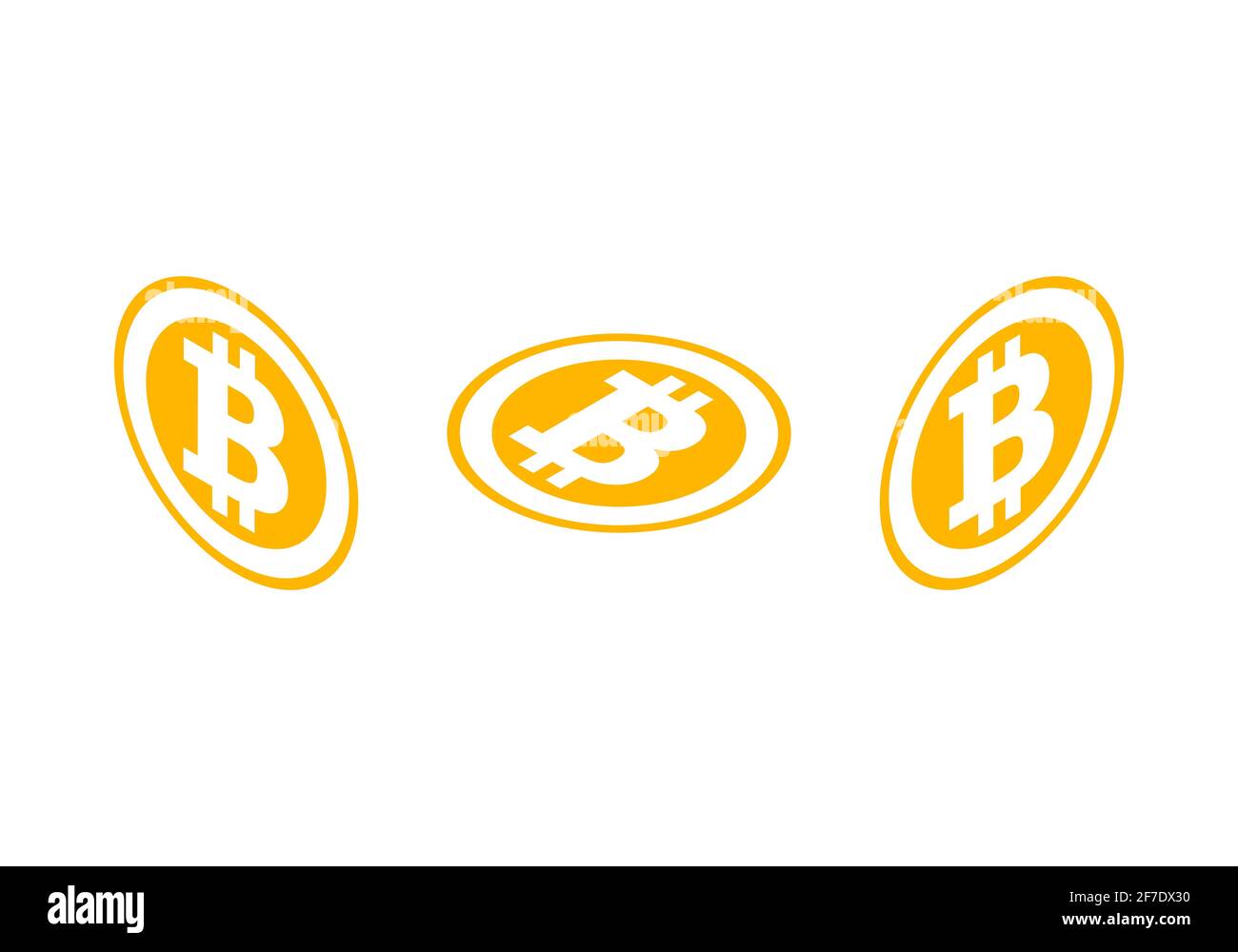 Bitcoin icons set in isometric style isolated on white background Vector EPS 10 Stock Vector
