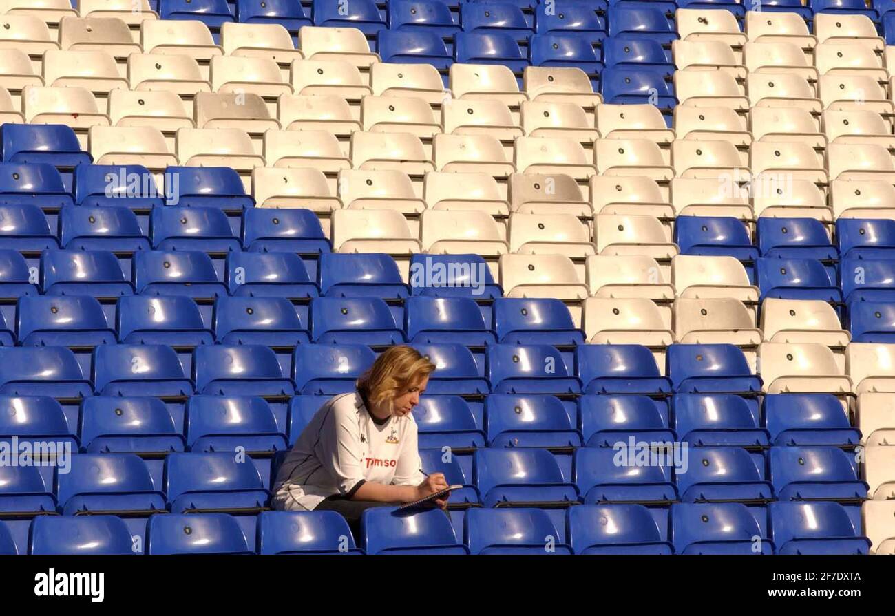 SPURS POET IN RESIDENCE,SARAH WARDLE AT WHITE HART LANE.16/4/04 PILSTON