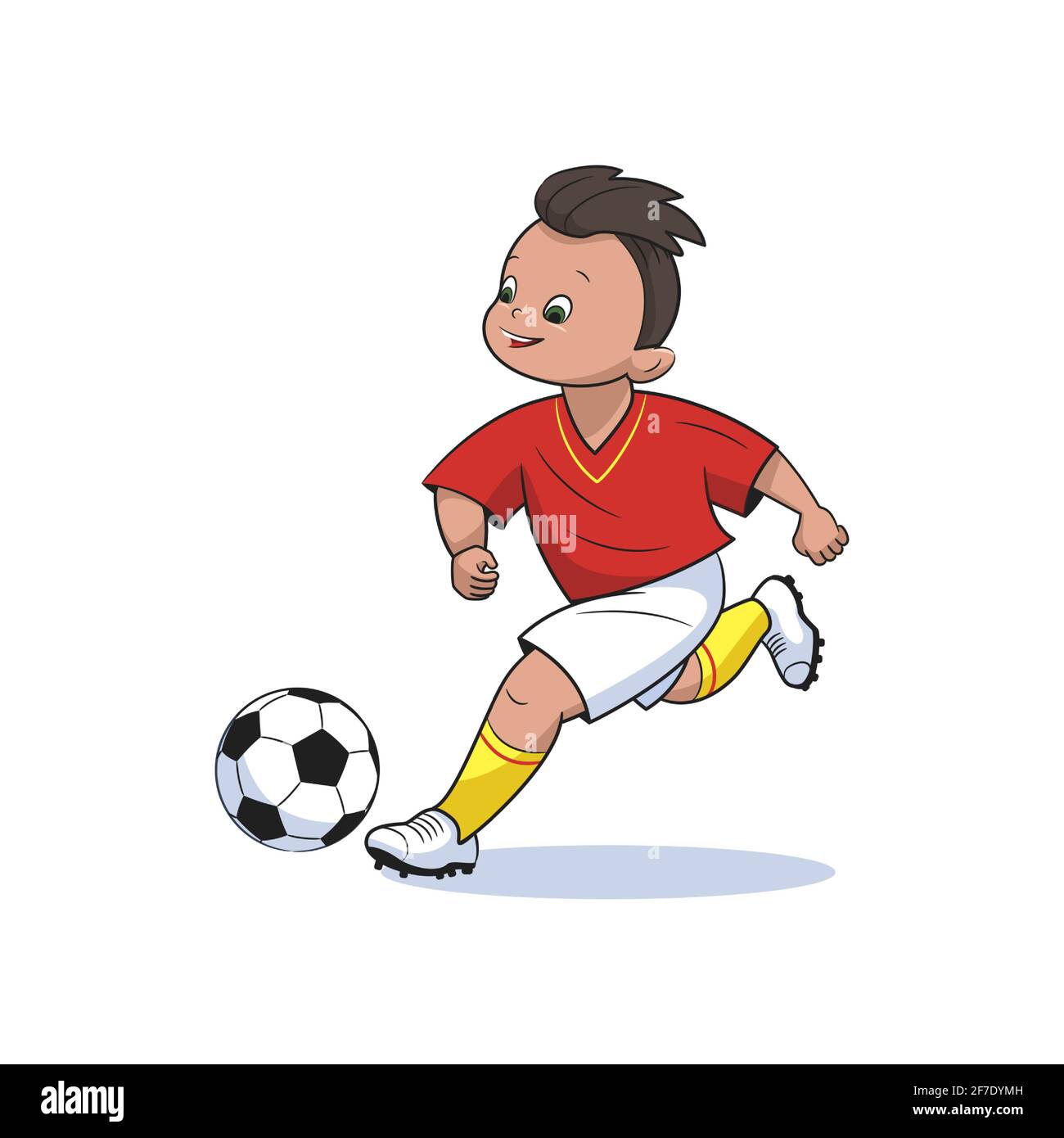 Football Player Teenage Boy In A Red Sports Shirt And Shorts Kicks A Soccer Ball Vector Illustration In Cartoon Style Isolated On White Background Stock Vector Image Art Alamy Football Player Teenage Boy In A Red Sports Shirt And Shorts Kicks A Soccer Ball Vector Illustration In Cartoon Style Isolated On White Background Stock Vector Image Art Alamy
