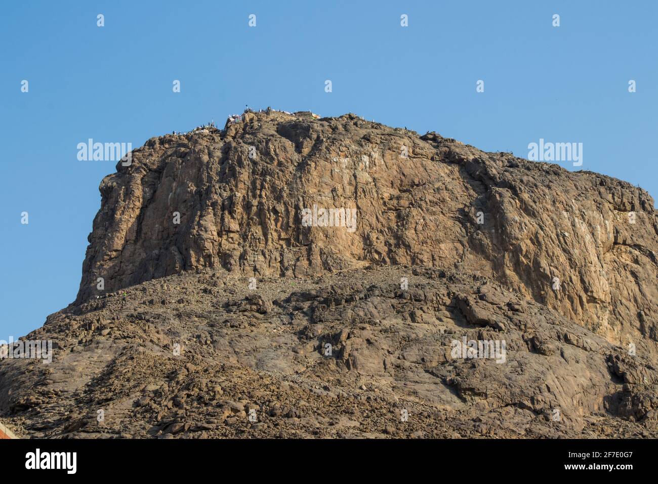 Jabal an-Nour. Magnificent view of the top of Jabal Nur, where Hira Cave is situated. Stock Photo