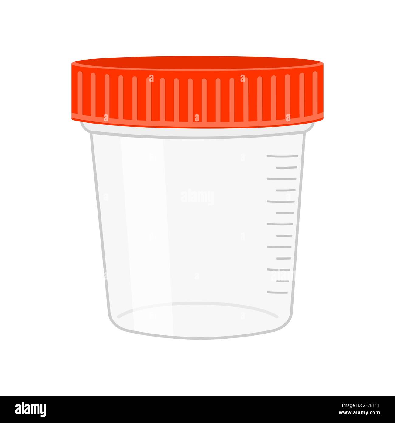 Plastic urine test container. Sterile specimen cup for urinalysis ...