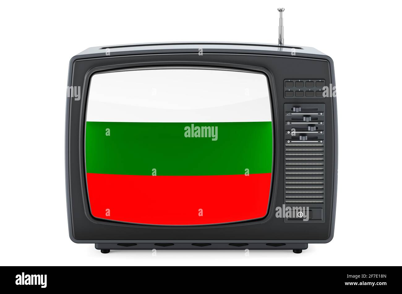 Bulgarian Television concept. TV set with flag of Bulgaria. 3D rendering  isolated on white background Stock Photo - Alamy
