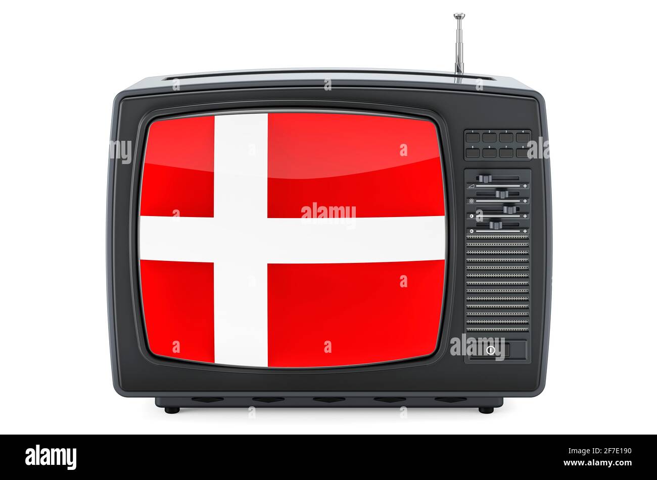 Danish Television concept. TV set with flag of Denmark. 3D rendering  isolated on white background Stock Photo - Alamy