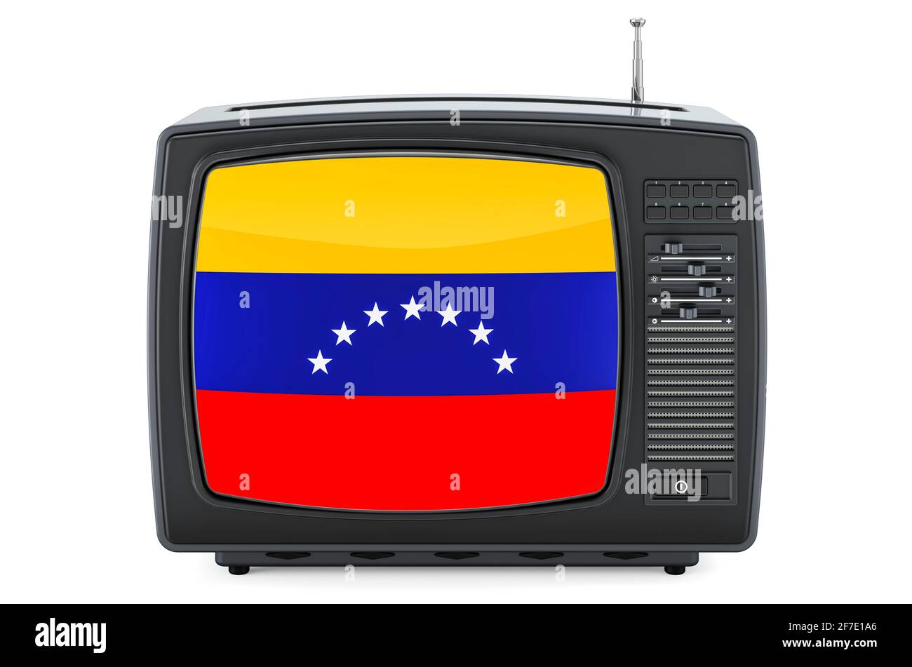 Venezuelan Television concept. TV set with flag of Venezuela. 3D