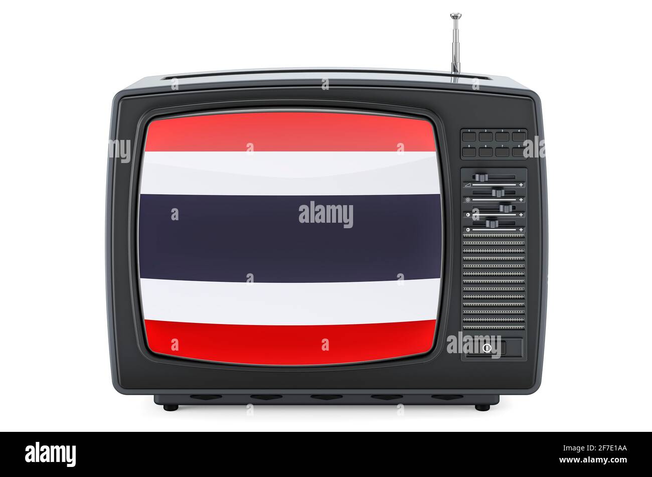 Thai Television concept. TV set with flag of Thailand. 3D rendering