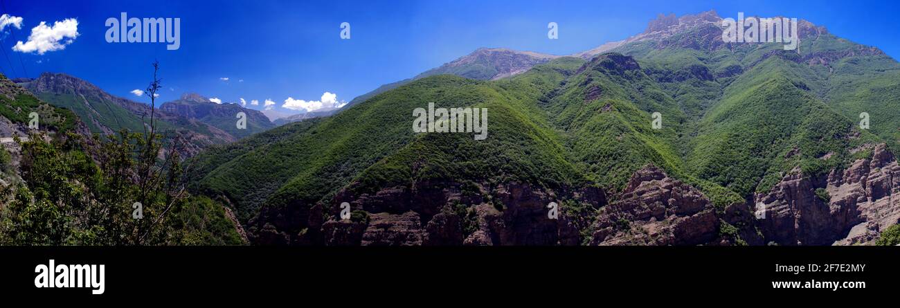 Chalous-Karaj axis is one of the most unique and pristine and natural landscapes and one of the most popular routes leading to the north of the Iran. Stock Photo