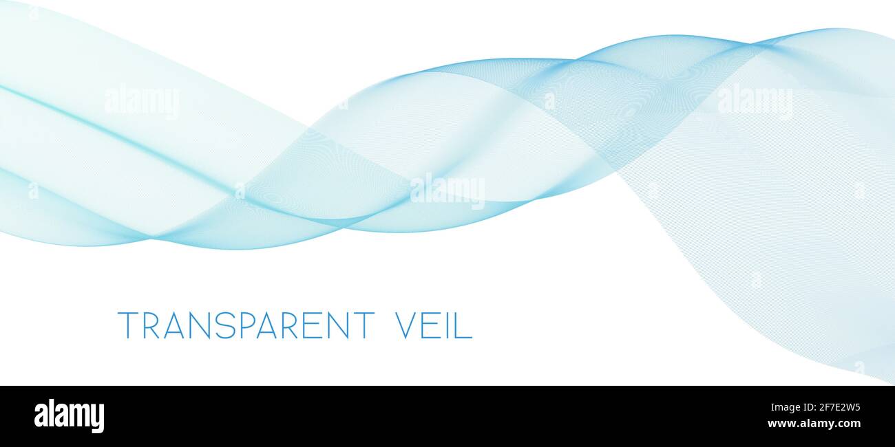 Abstract undulating transparent veil on white background. Subtle vector graphic pattern Stock Vector