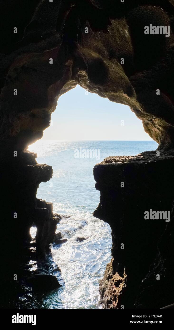 The Map of Africa, in the Caves of Hercules at Cape Spartel, Morocco Stock Photo