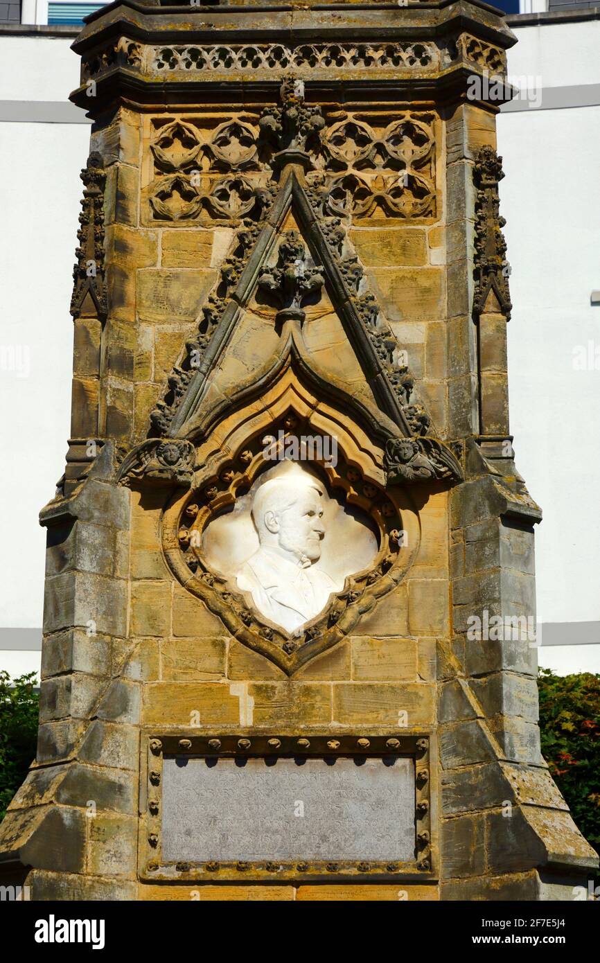 Detail of the Edward Hoare memorial on corner of Culverden Park and St John's Road, Royal Tunbridge Wells, Kent, England Stock Photo