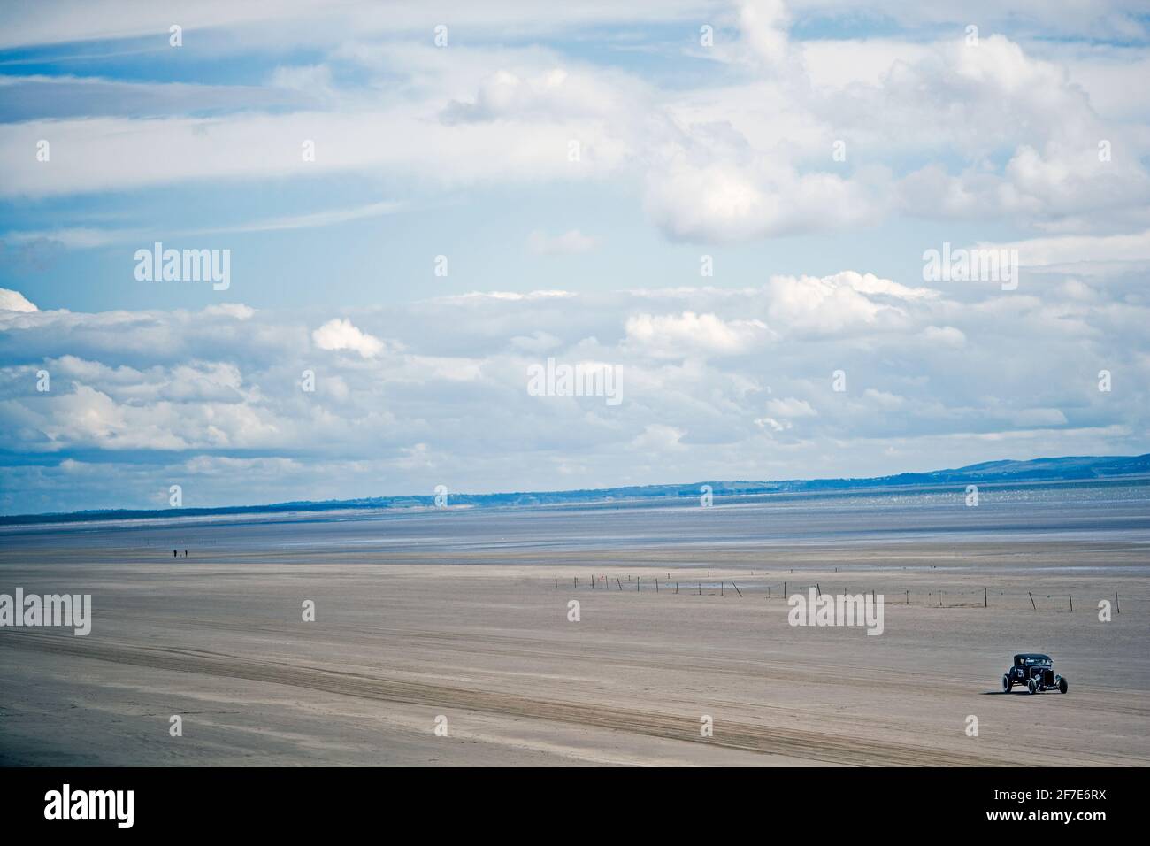 Hot Rod Racing at Pendine Sands Wales UK Stock Photo