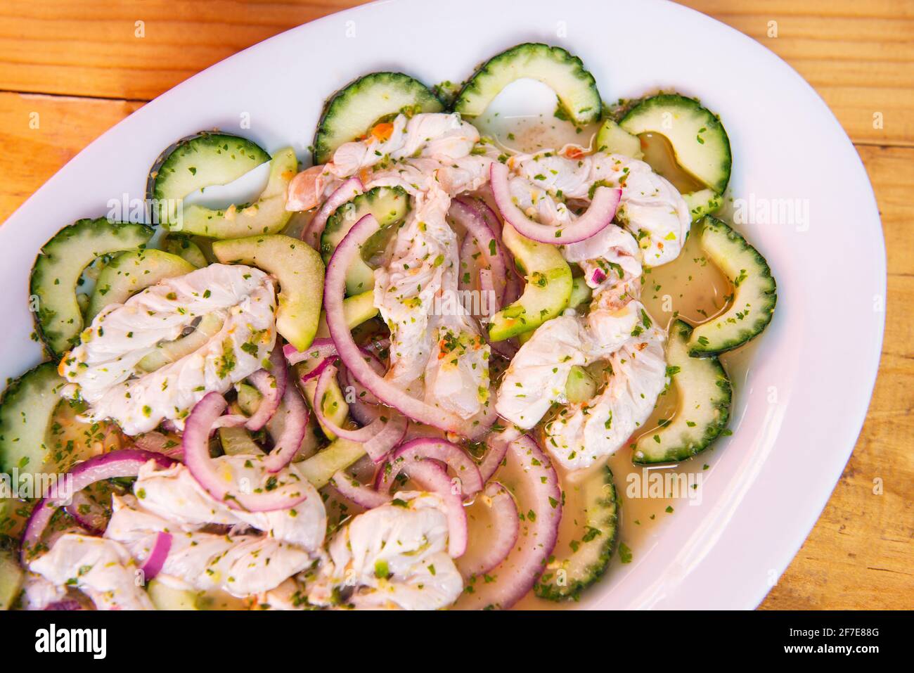 Traditional Mexican seafood. Aguachile, Mexican seafood food Stock Photo -  Alamy