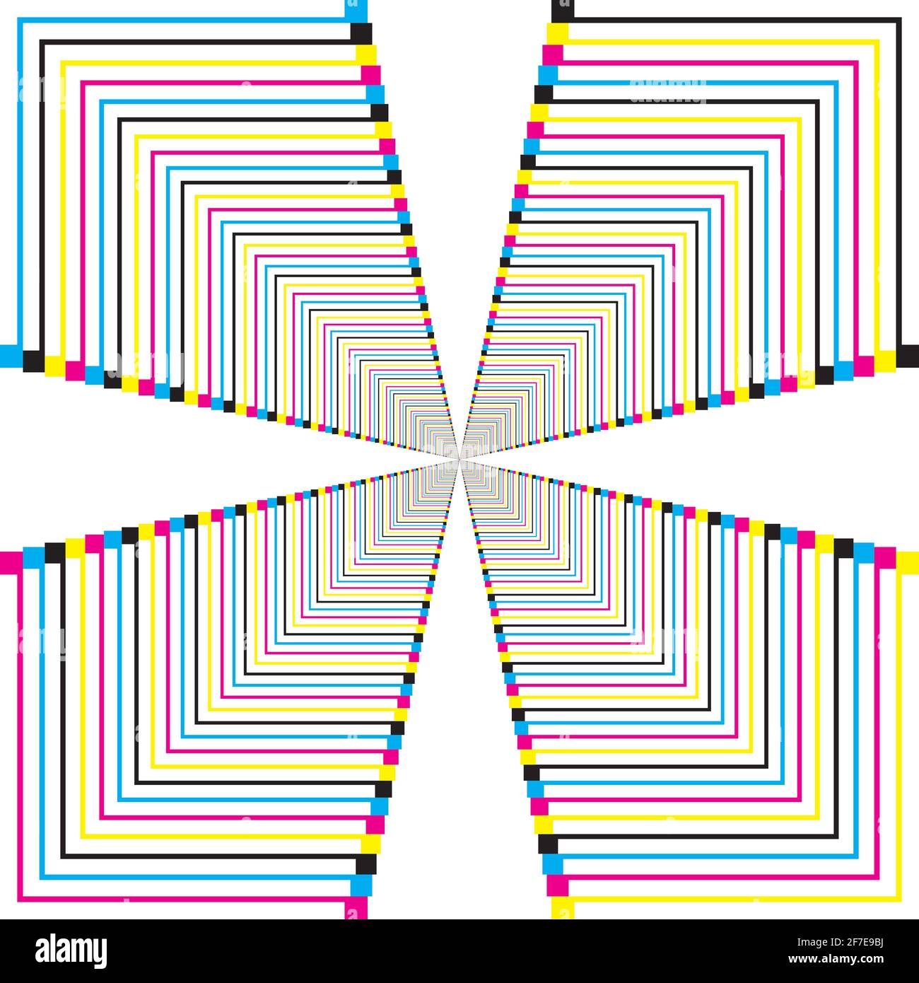 Cyan Magenta Yellow Black swatches stairs to heaven like on transparent ...