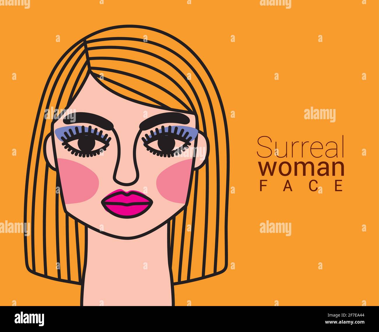 surreal woman card Stock Vector