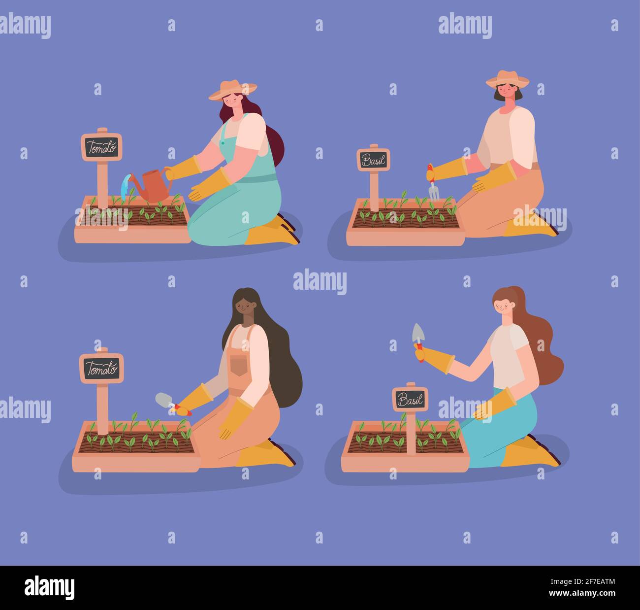 four planters icons Stock Vector Image & Art - Alamy