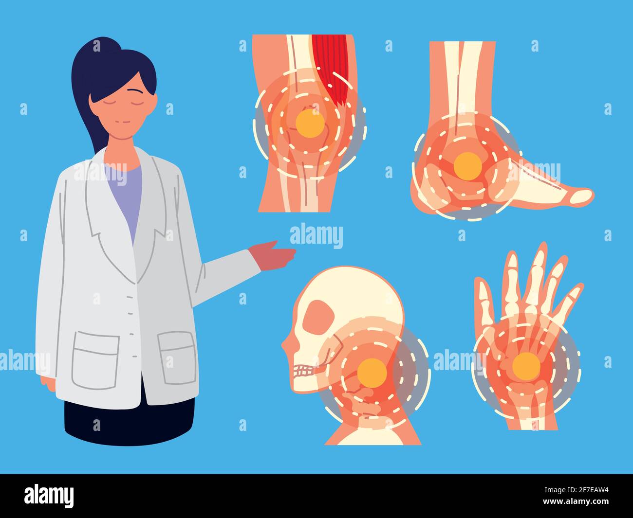 doctor rheumatology disease Stock Vector