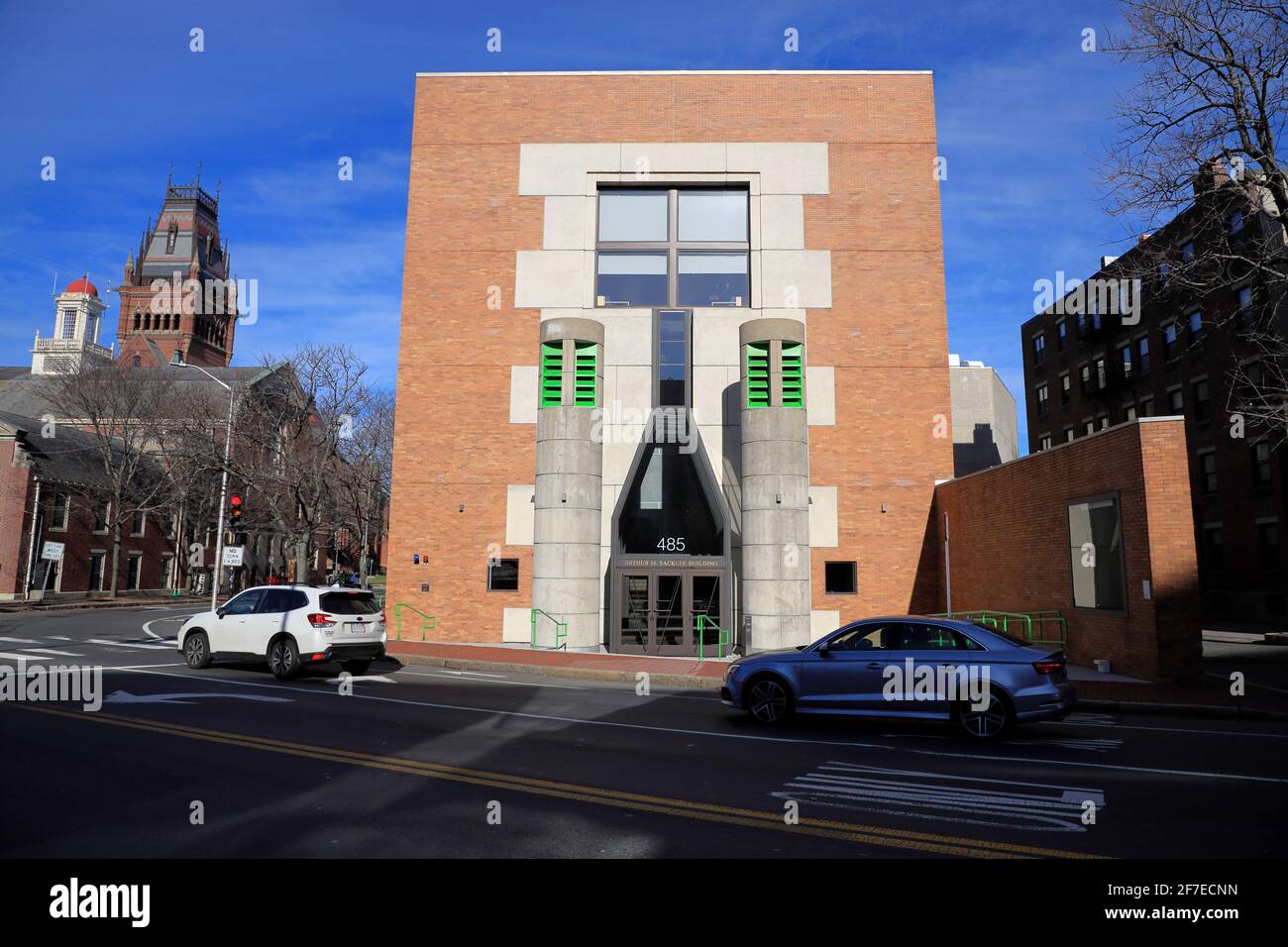 Arthur M.Sackler Building of Harvard Art Museum with the tower of