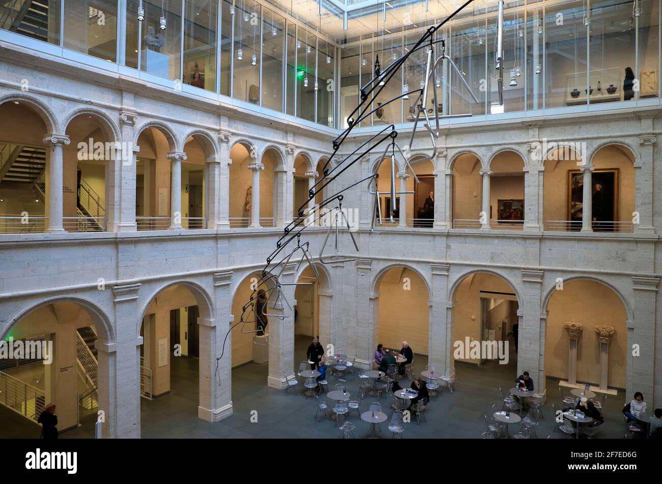 Interior view of the atrium of Fogg Museum.Harvard Art Museum.Cambridge ...