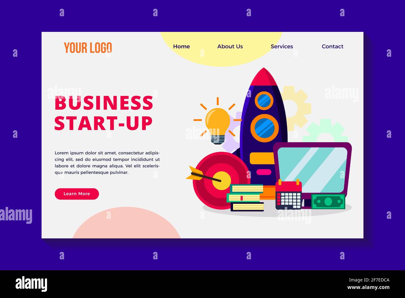 business startup concept landing page template vector illustration ...