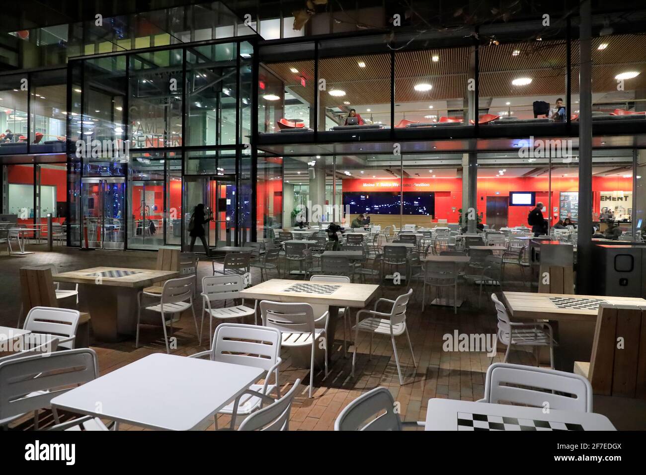 The night view of Richard A.and Susan F Smith Campus Center.Harvard University.Cambridge.Massachusetts.USA Stock Photo