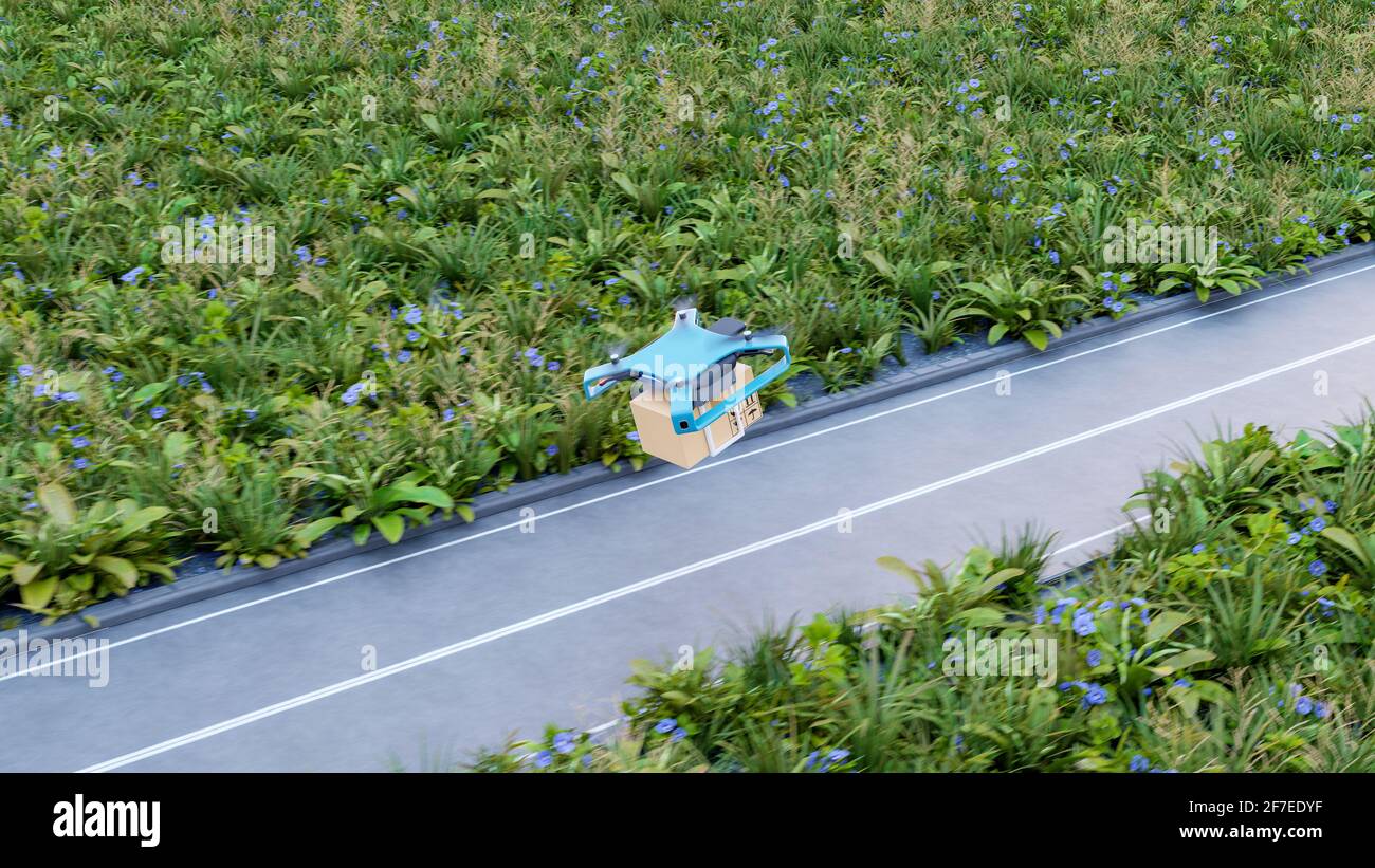 3d delivery drone package on hi-res stock photography and images - Alamy