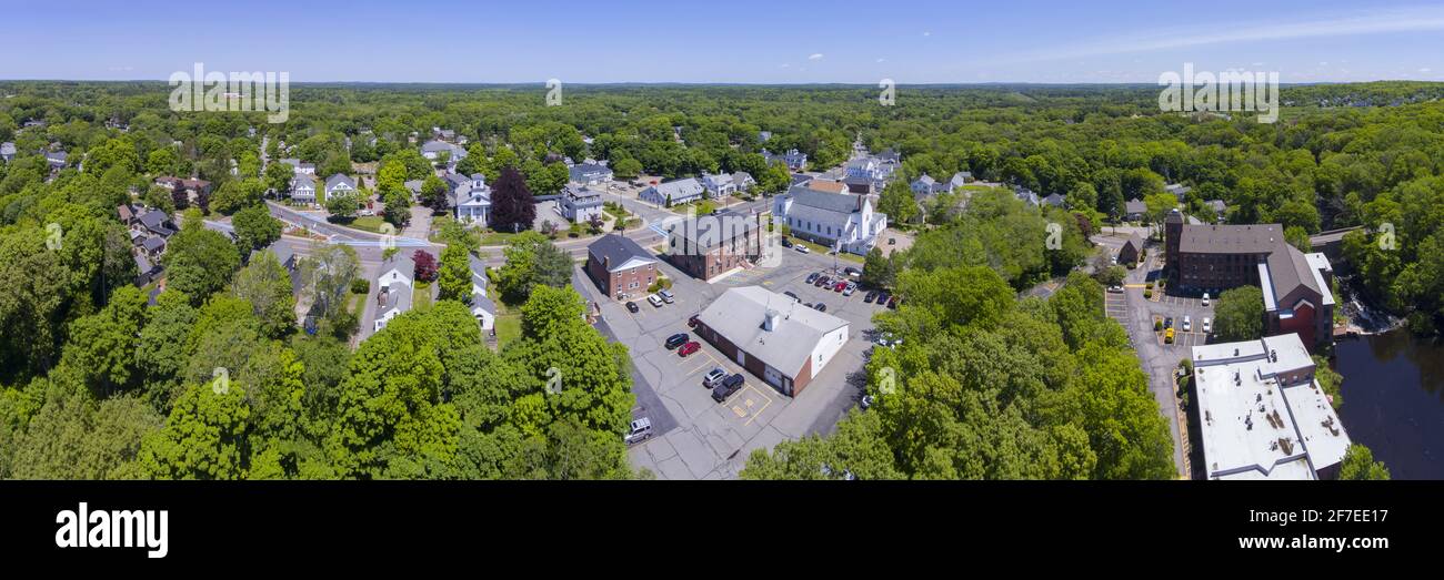 Medway town center aerial view panorama including Sandford Mill on