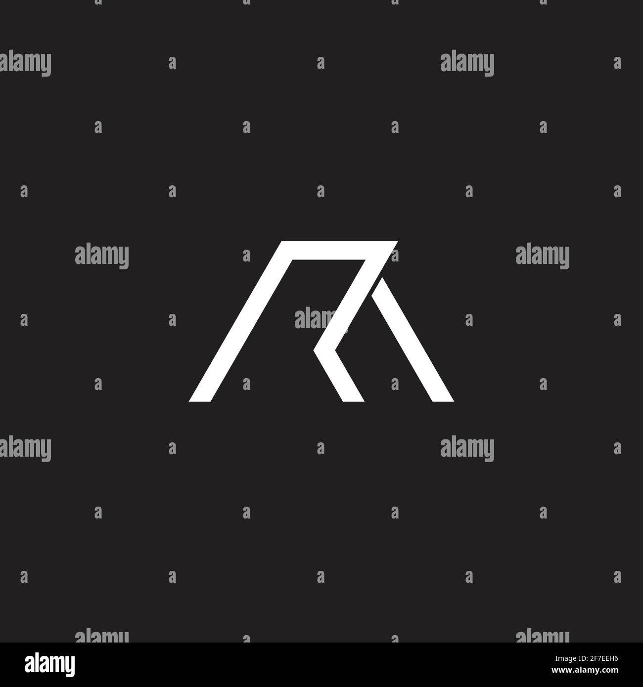 letter ra simple geometric line logo vector Stock Vector