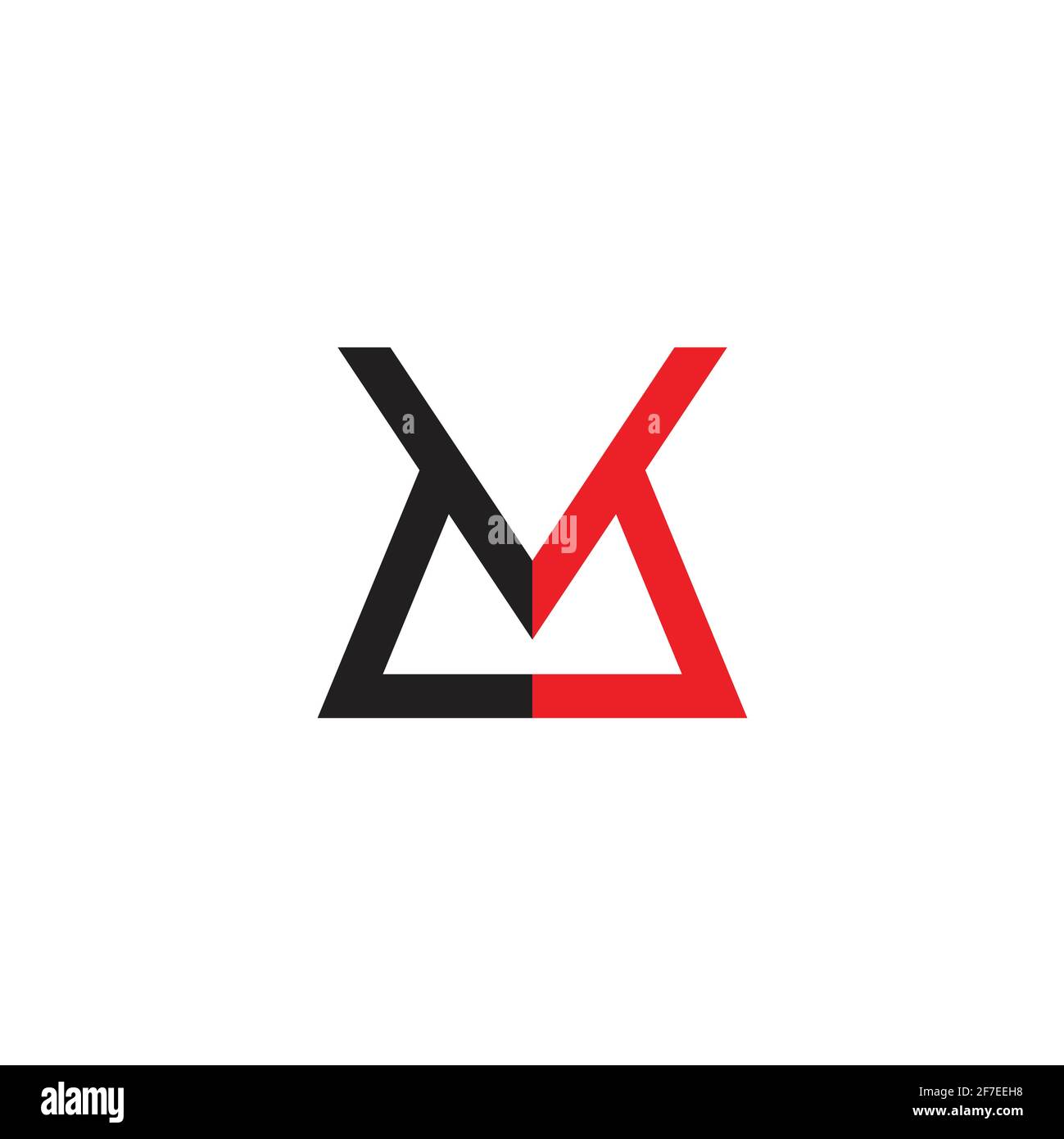 abstract letter mv colorful geometric line simple logo vector Stock ...