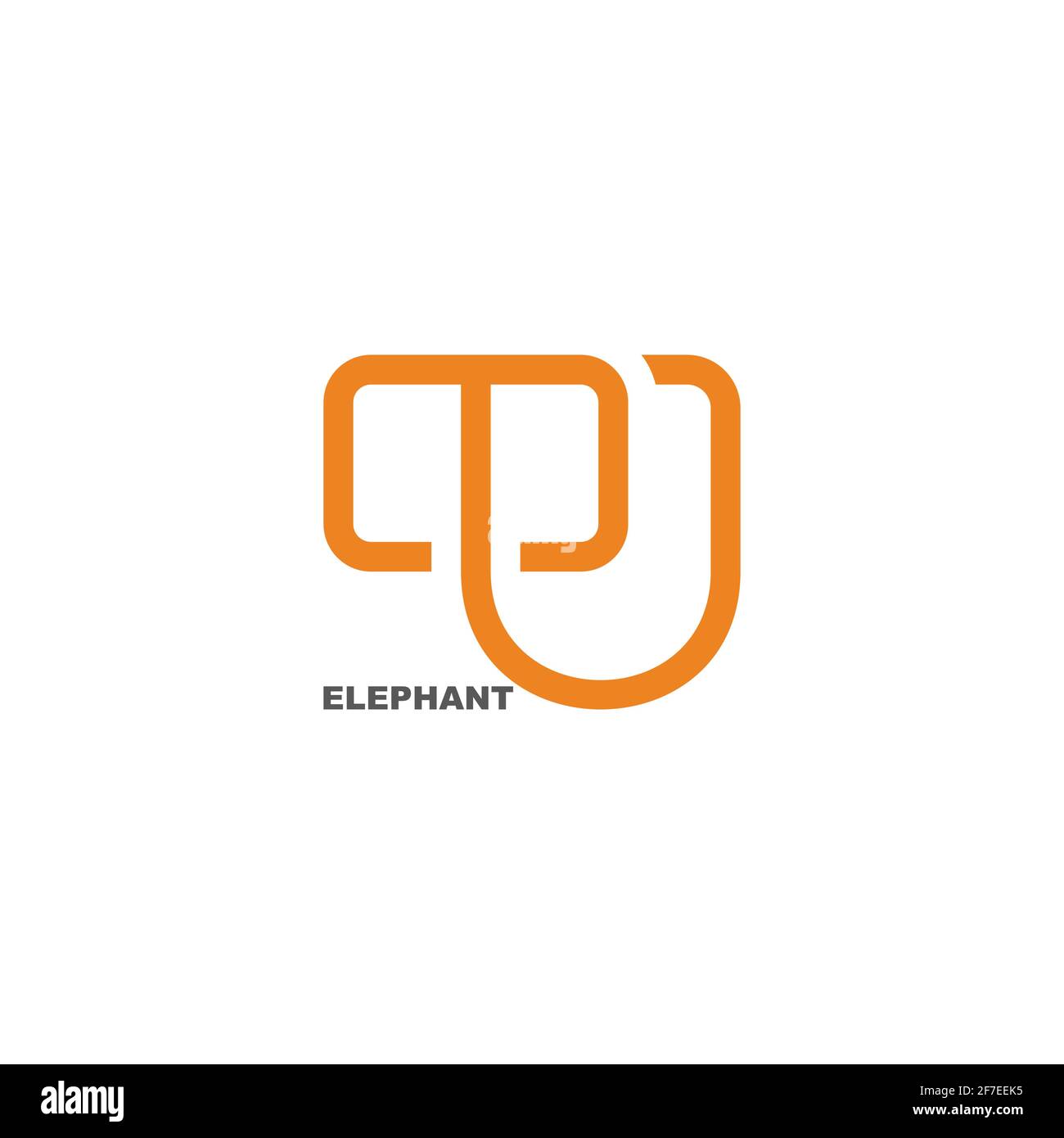 letter mj simple elephant shape symbol geometric vector Stock Vector