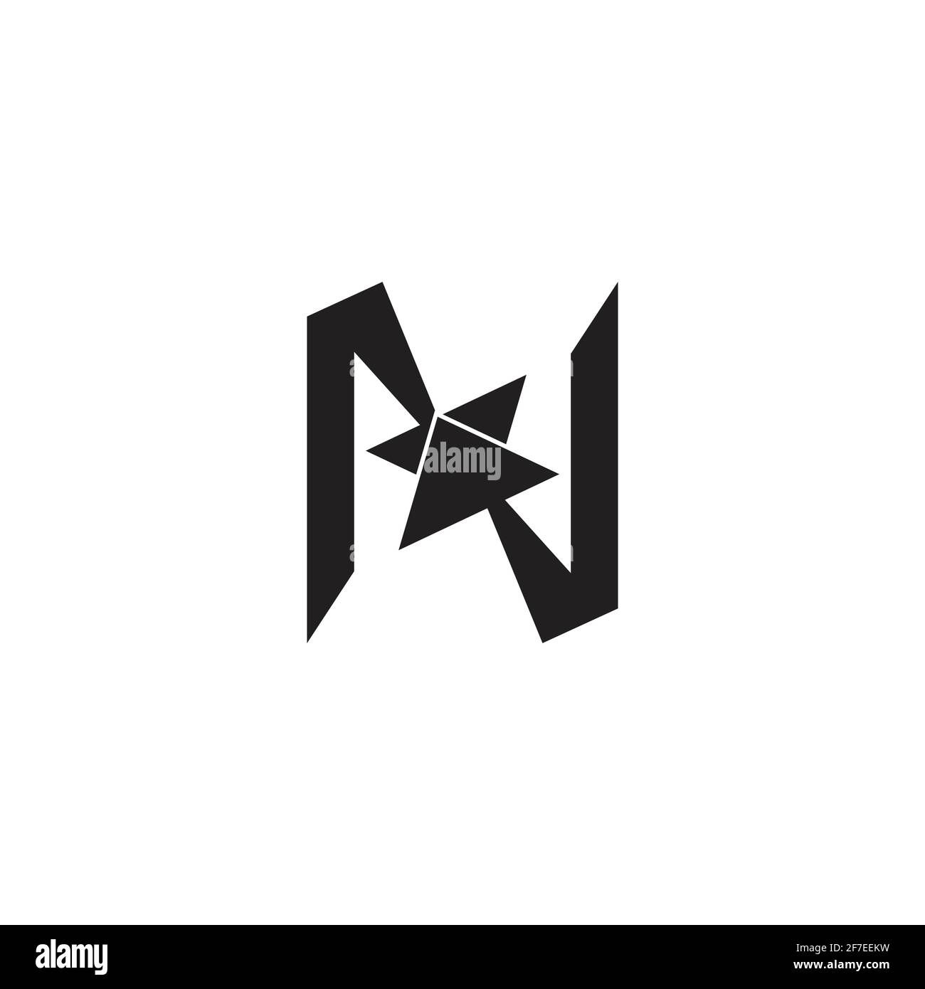 letter n opposite arrow geometric simple logo vector Stock Vector