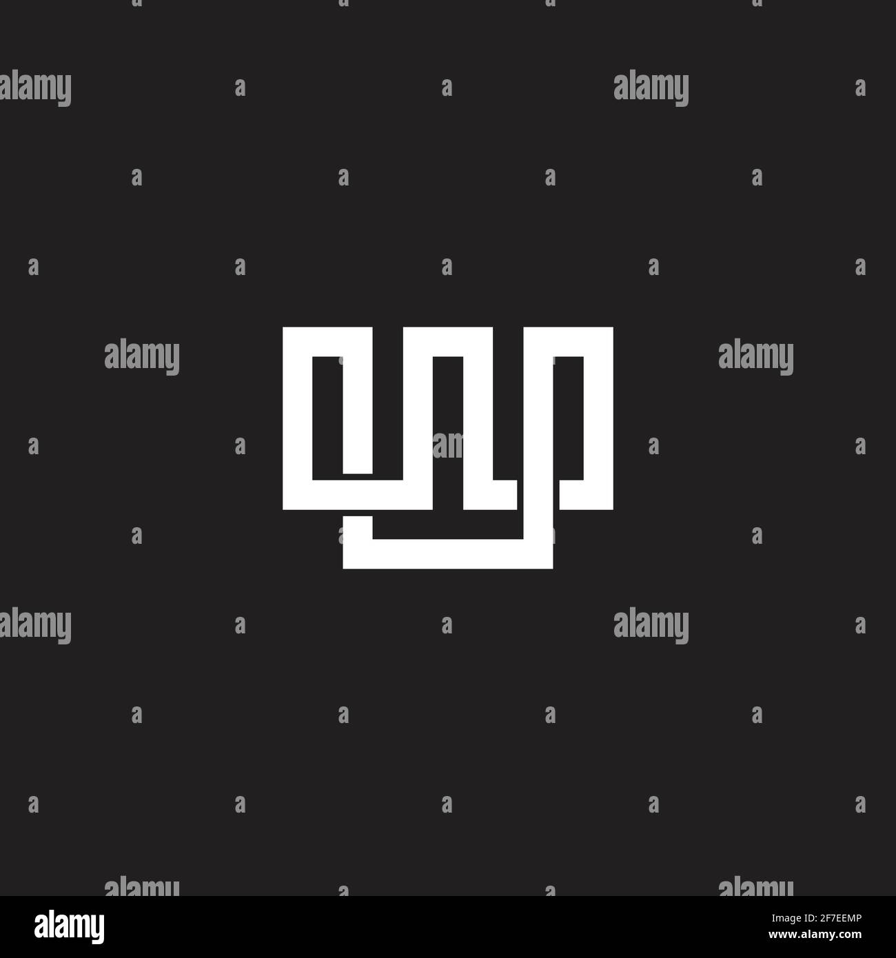 letter wn 3d link line infinity design logo vector Stock Vector