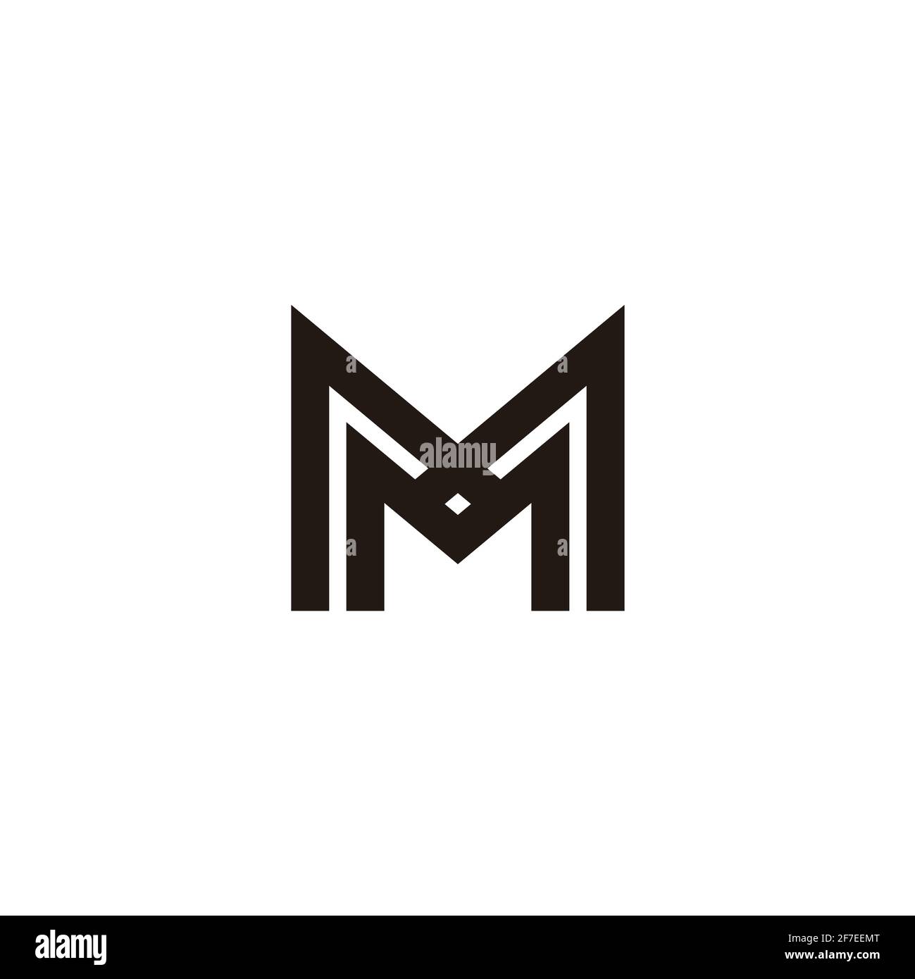 letter mx simple stripes geometric logo vector Stock Vector